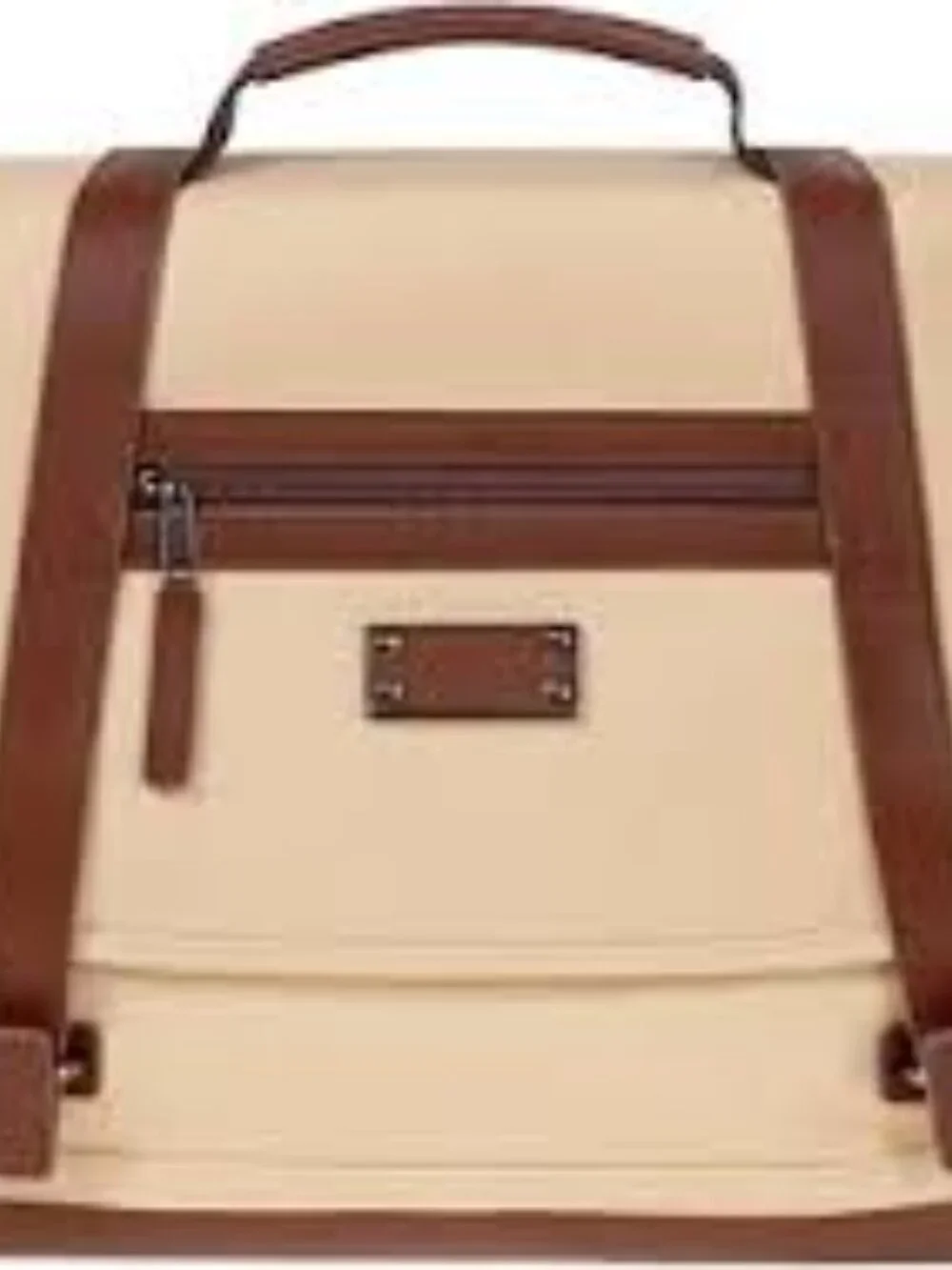 Renwick Canvas & Leather Messenger Bag Tan Laptop Briefcase Crossbody Satchel